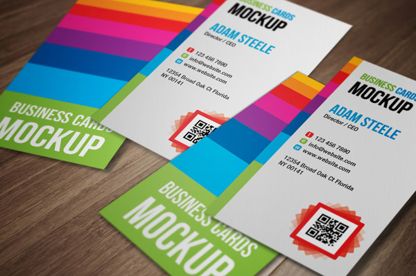 Vertical business Cards Mockup