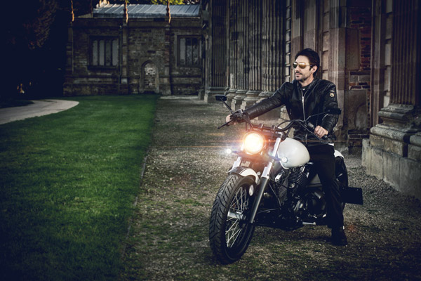 Chris Spooner on his motorcycle