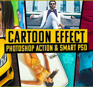 Cartoon Effect Photoshop Action and Smart PSD