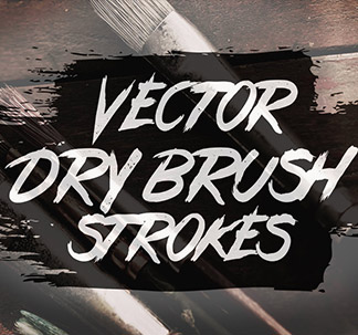24 Vector Dry Brush Strokes