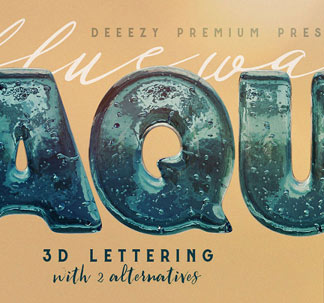 Aqua 3D Letters