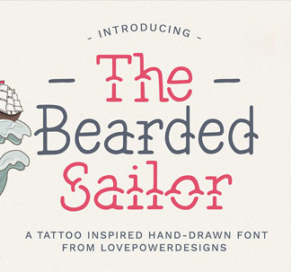 The Bearded Sailor Tattoo Inspired Font