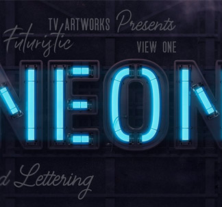 Futuristic Neon 3D Letters