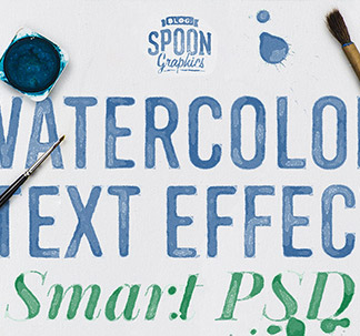 Watercolour Text Effect Smart PSD