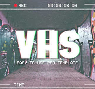 VHS Effect Photoshop Template