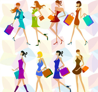 Female Shopper Characters (8 vectors)