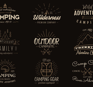 Outdoor Vintage Labels and Logo (12 vectors)
