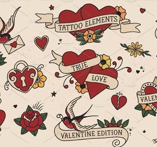 Love Edition Tattoo Elements
