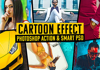 Cartoon Effect Photoshop Action & Smart PSD