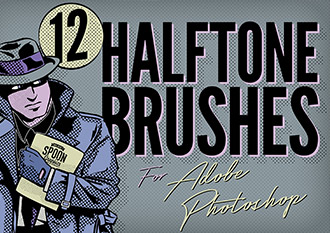 Halftone Texture Photoshop Brushes