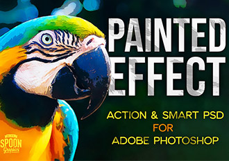 Painted Effect Photoshop Action and Smart PSD