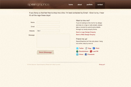 SpoonGraphics Contact Page