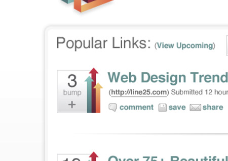 DesignBump icons in place on the website design