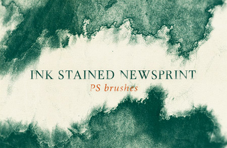 WeGraphics Ink Stained Newsprint Brushes preview