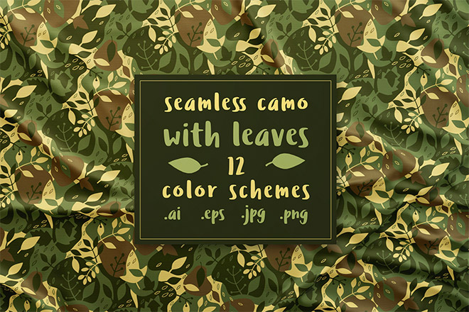 Seamless Camouflage with Leaves