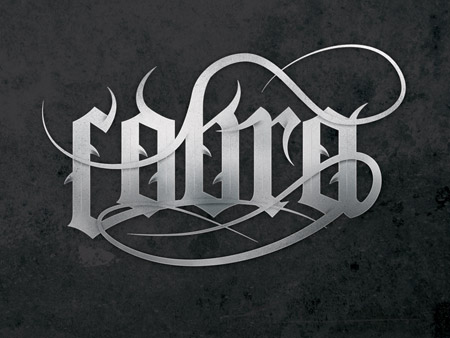 Gothic blackletter typography design