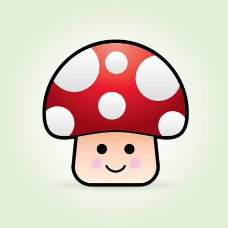 Cute vector mushroom character