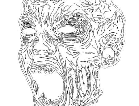 zombie outline drawing
