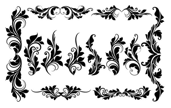 50++ Vintage Flower Design Elements Vector Free Download