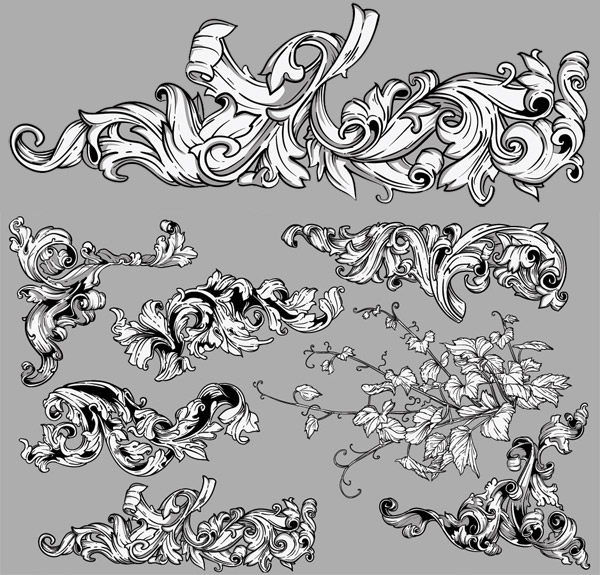 Detailed flourish vectors