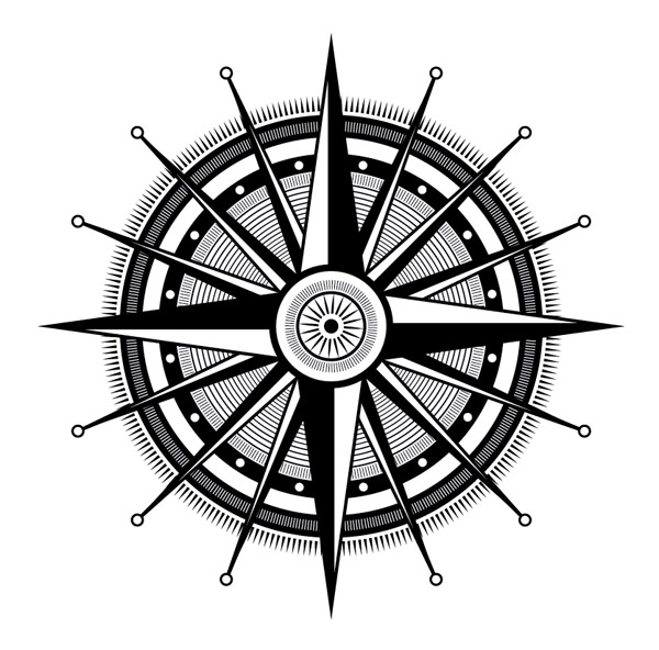 Compass rose illustration