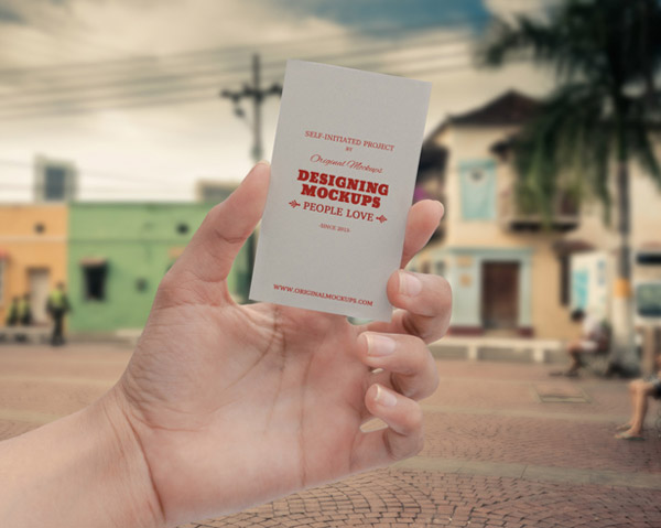 Business Card Hand Mockup