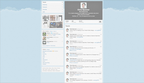 twitter page layout template