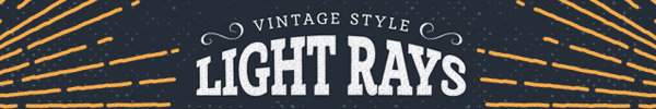 10 Vintage Style Illustrated Light Ray Vectors
