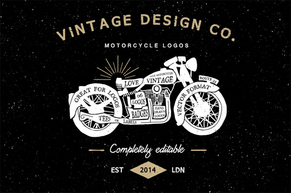 Vintage motorcycle logos