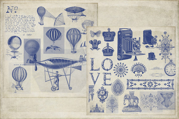 Vintage Ephemera Photoshop Brushes