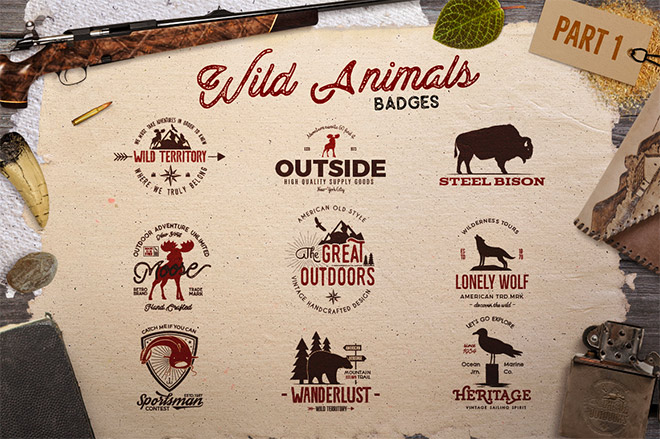 Wild Animals Logo Adventure Emblems