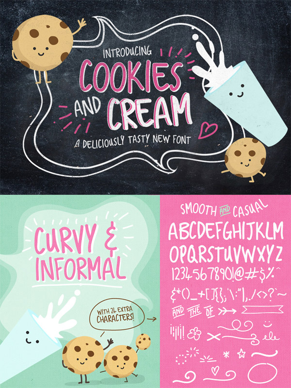 Cookies and Cream font preview