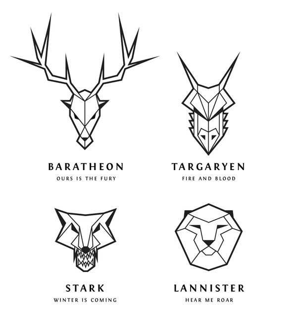 Game of Thrones Inspired Line Art Logos in Illustrator