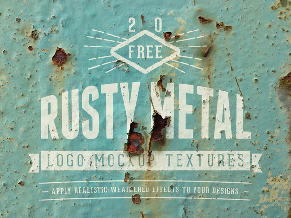 20 Free Realistic Rusty Metal Logo Mockup Textures