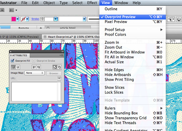 Applying overprint settings