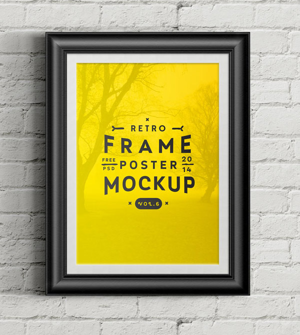 PSD Poster Frame Mockup by Pixeden