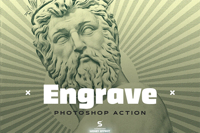 Engrave Photoshop Action Kit