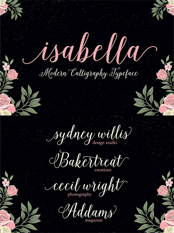 Isabella Script font preview