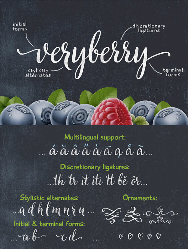 VeryBerry font preview