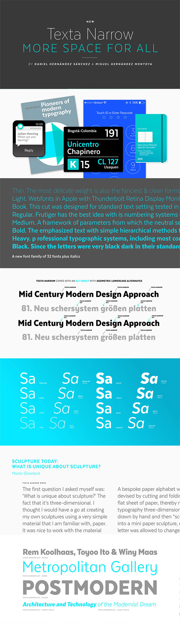 Texta Narrow font preview