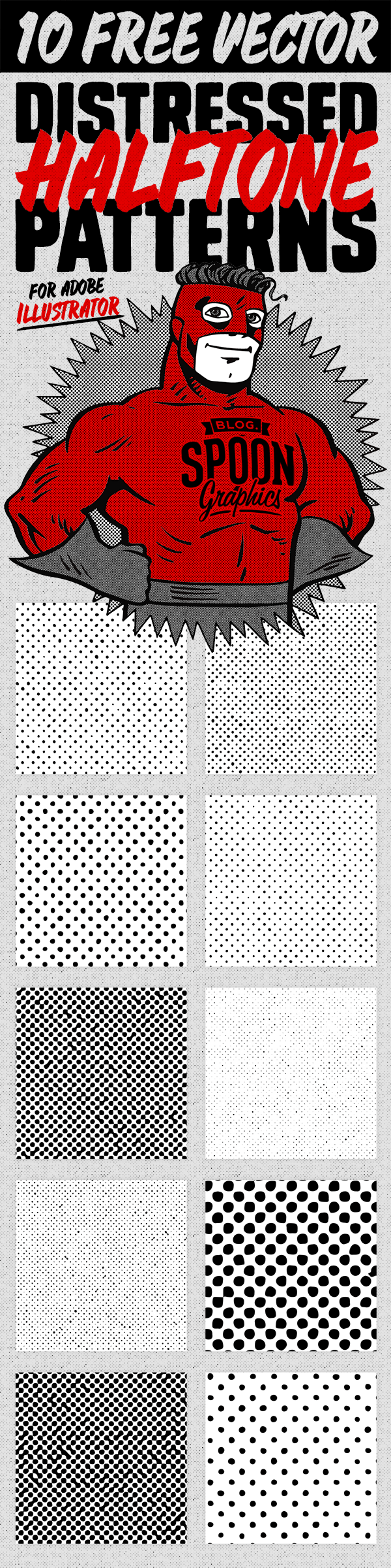 10 Free Distressed Vector Halftone Patterns