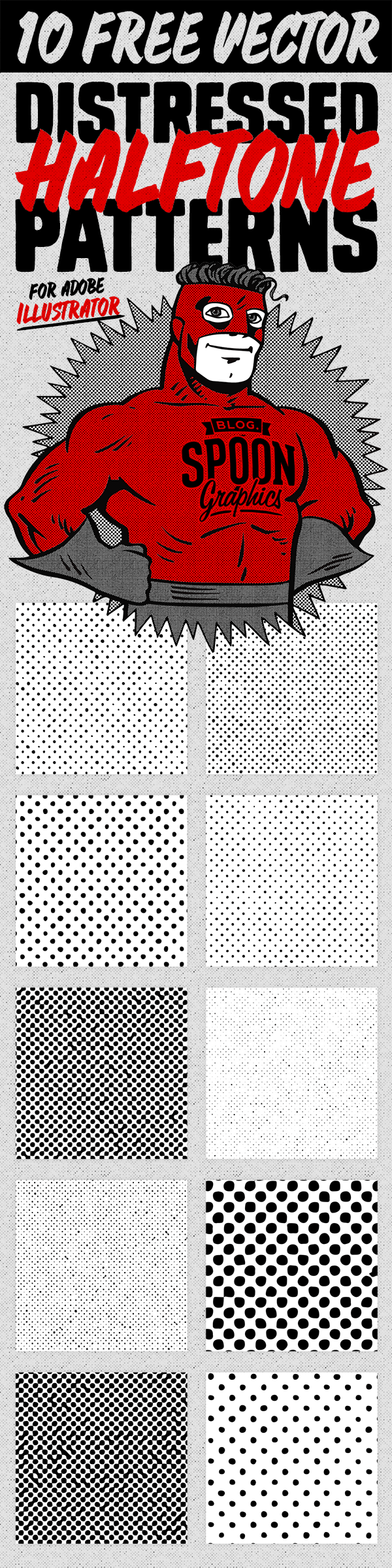 10 motifs vectoriels gratuits de demi-teintes en détresse