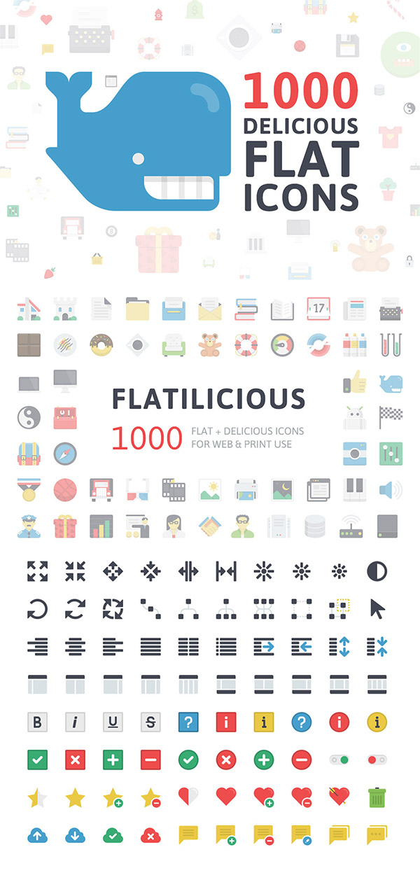 Flatilicious Icons preview