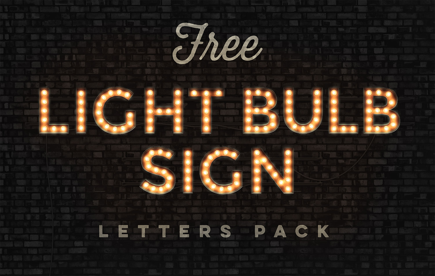 Free Pack Of Realistic Vintage Light Bulb Sign Letters