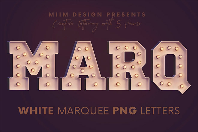 White Marquee - 3D Lettering