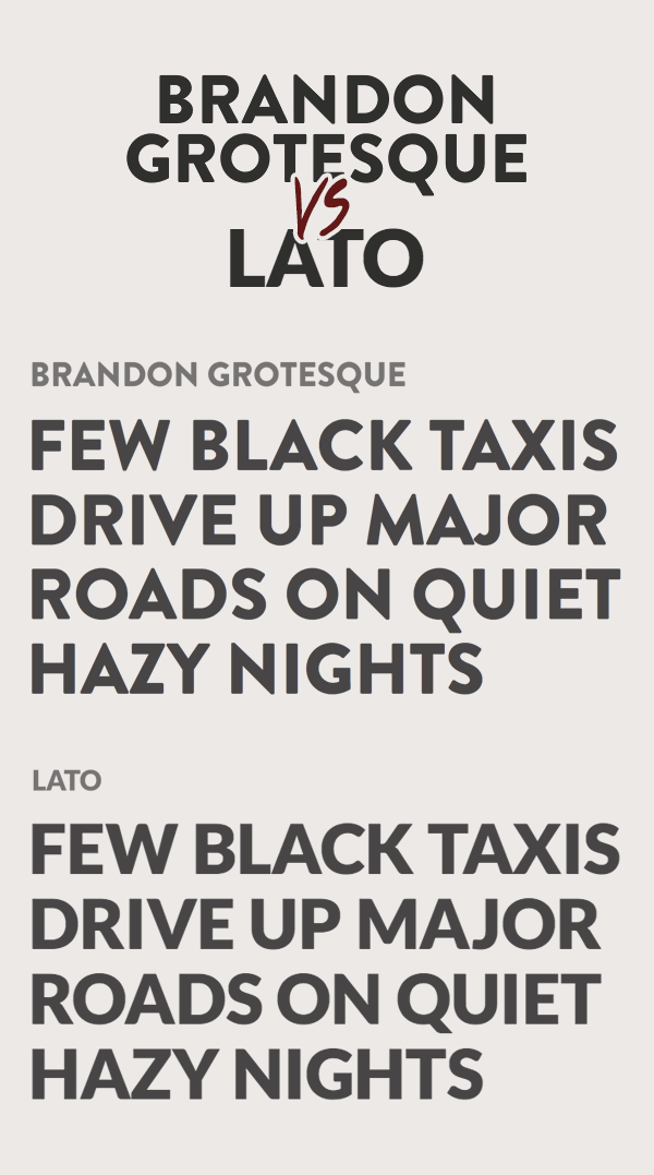 Brandon Grotesque vs Lato Font