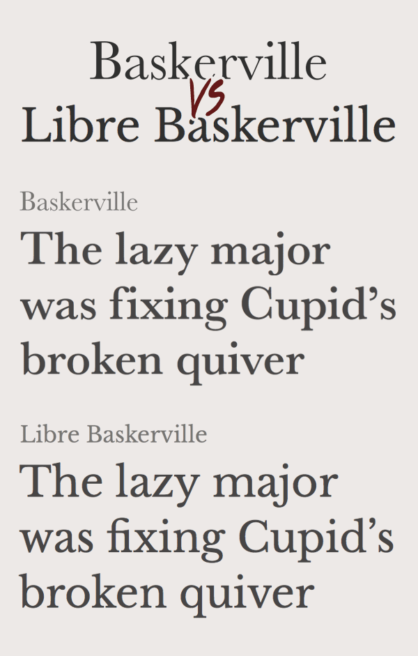 Baskerville vs Libre Baskerville