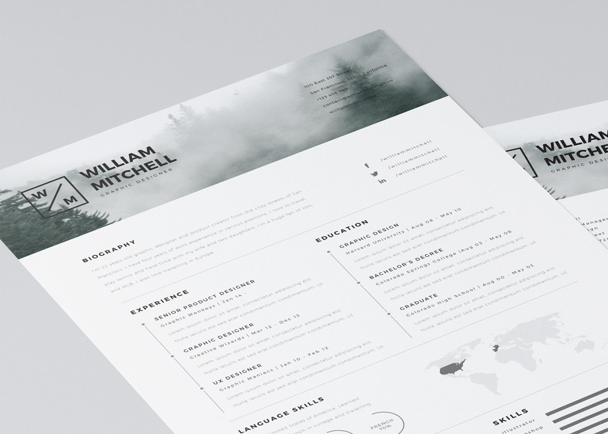 Templates PS Editable \u0026 Free for CV/Resume 20 AI