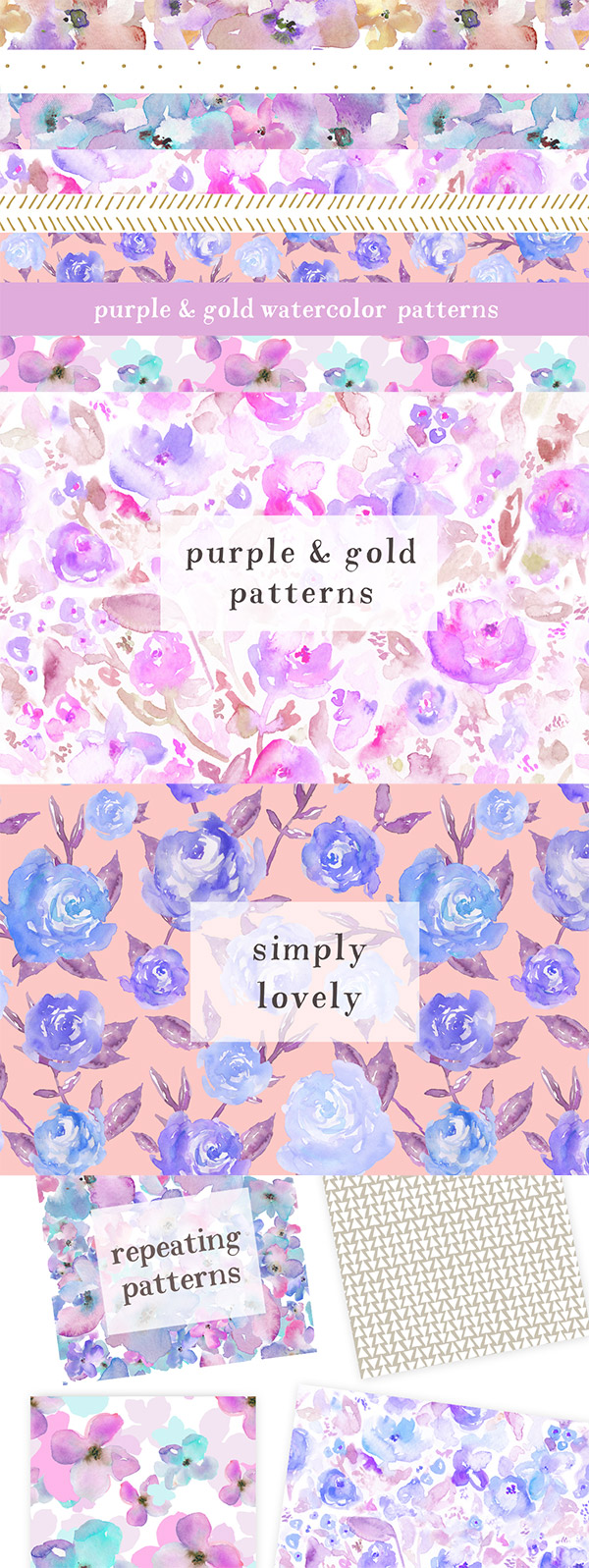 Floral Watercolor Patterns