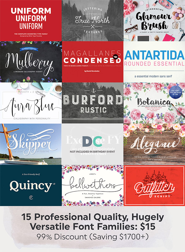15 Professional Quality, Hugely Versatile Font Families